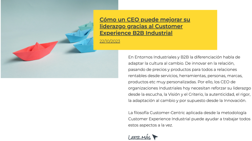 Como un CEO puede mejorar su liderazgo gracias a la Experiencia de Cliente B2B